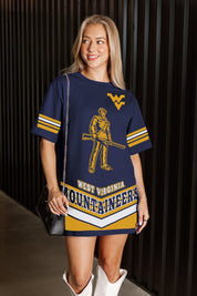 WEST VIRGINIA MOUNTAINEERS PERFECT SCORE RETRO T-SHIRT DRESS