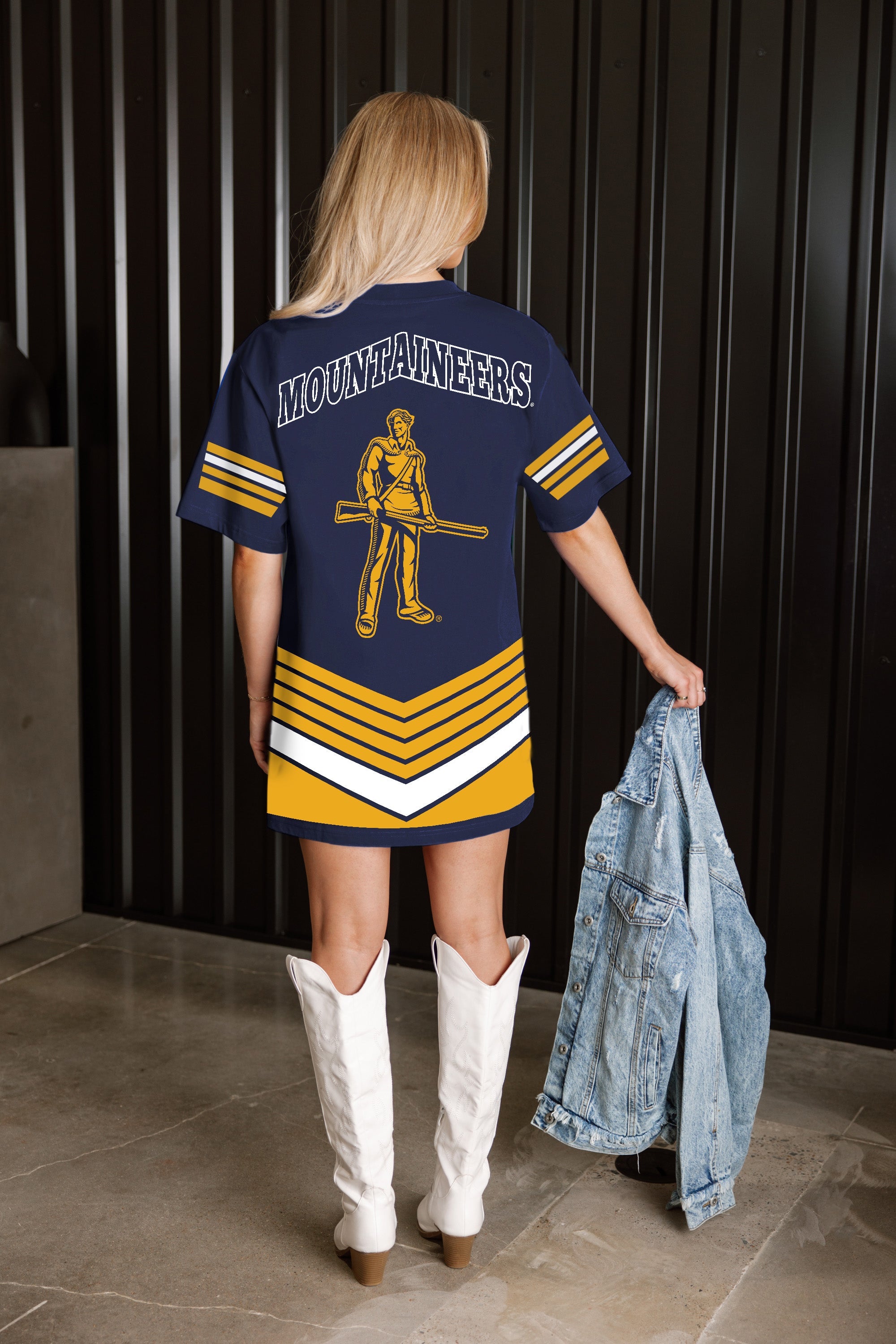 WEST VIRGINIA MOUNTAINEERS PERFECT SCORE RETRO T-SHIRT DRESS