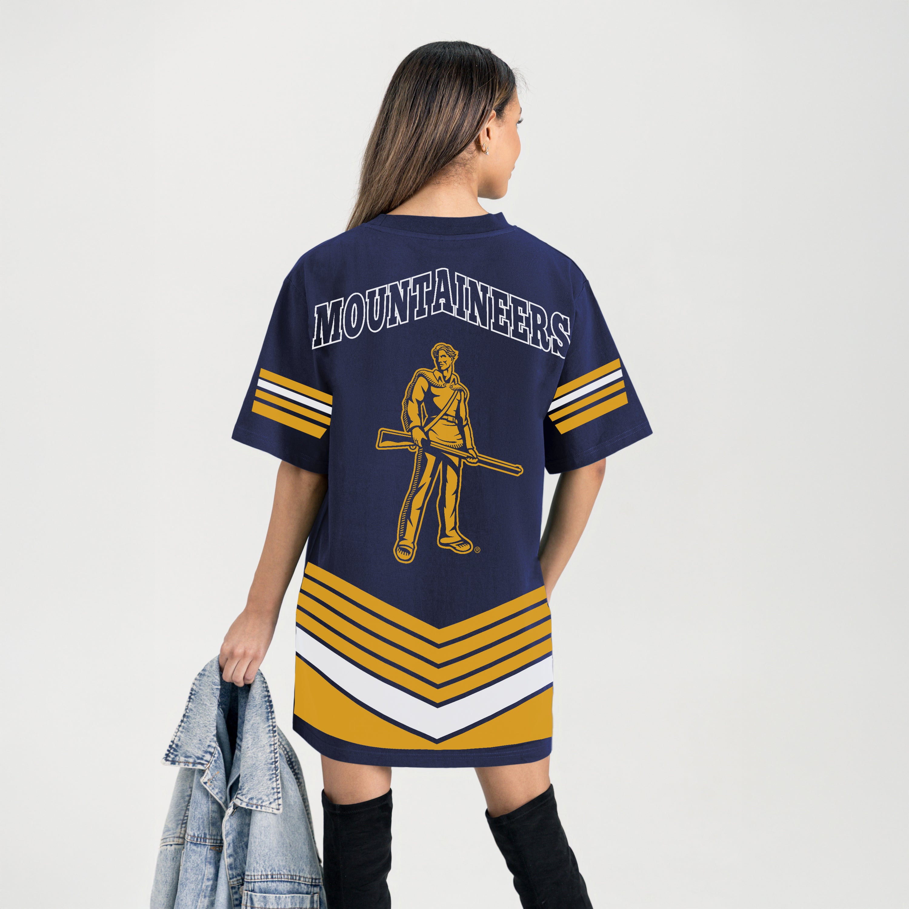 WEST VIRGINIA MOUNTAINEERS PERFECT SCORE RETRO T-SHIRT DRESS