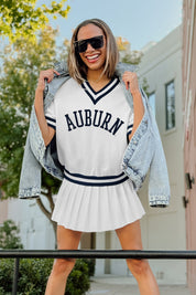 AUBURN TIGERS INFINITE CHARM VARSITY V-NECK SWEATER
