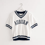 AUBURN TIGERS INFINITE CHARM VARSITY V-NECK SWEATER