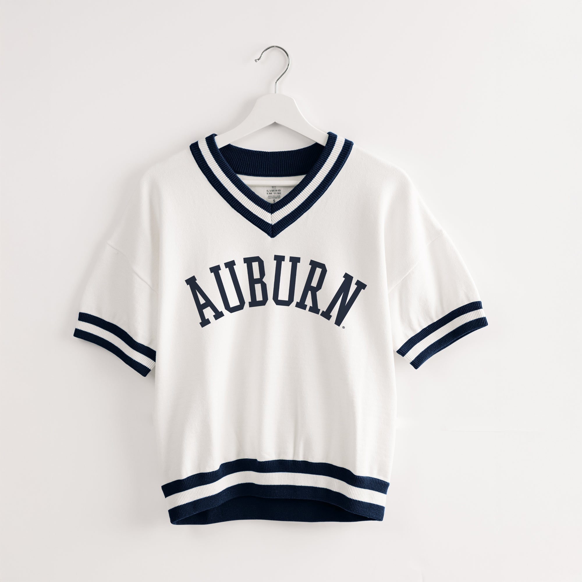 AUBURN TIGERS INFINITE CHARM VARSITY V-NECK SWEATER