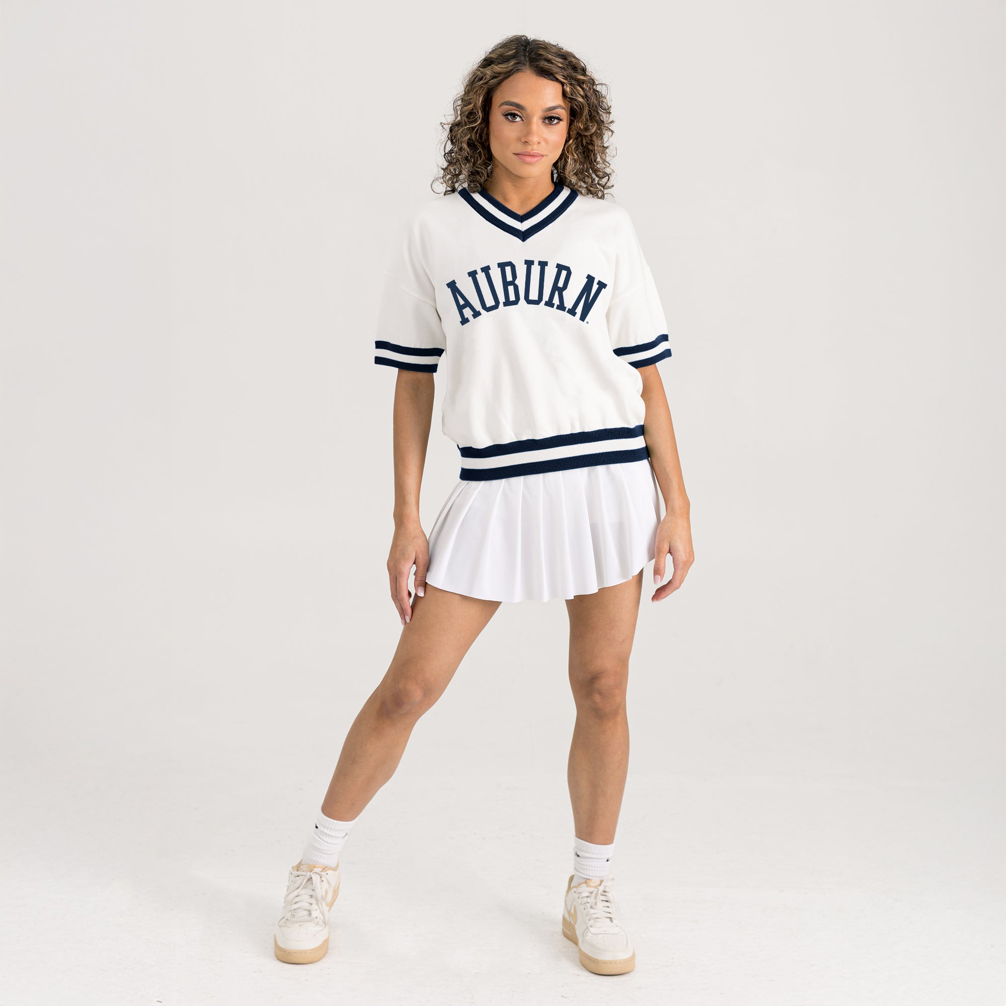 AUBURN TIGERS INFINITE CHARM VARSITY V-NECK SWEATER
