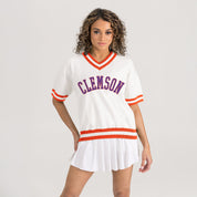 CLEMSON TIGERS INFINITE CHARM VARSITY V-NECK SWEATER