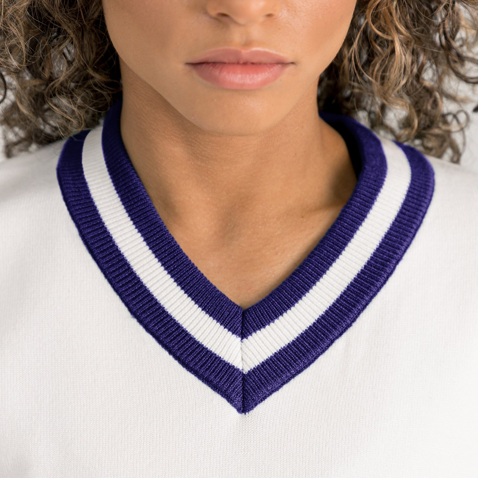 LSU TIGERS INFINITE CHARM VARSITY V-NECK SWEATER