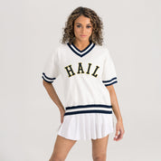 MICHIGAN WOLVERINES INFINITE CHARM VARSITY V-NECK SWEATER