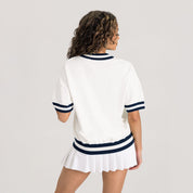 MICHIGAN WOLVERINES INFINITE CHARM VARSITY V-NECK SWEATER