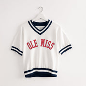 OLE MISS REBELS INFINITE CHARM VARSITY V-NECK SWEATER