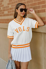 TENNESSEE VOLUNTEERS INFINITE CHARM VARSITY V-NECK SWEATER