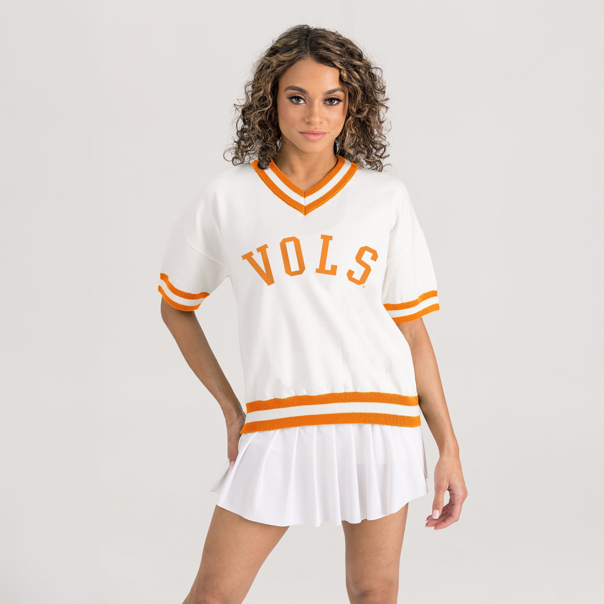 TENNESSEE VOLUNTEERS INFINITE CHARM VARSITY V-NECK SWEATER