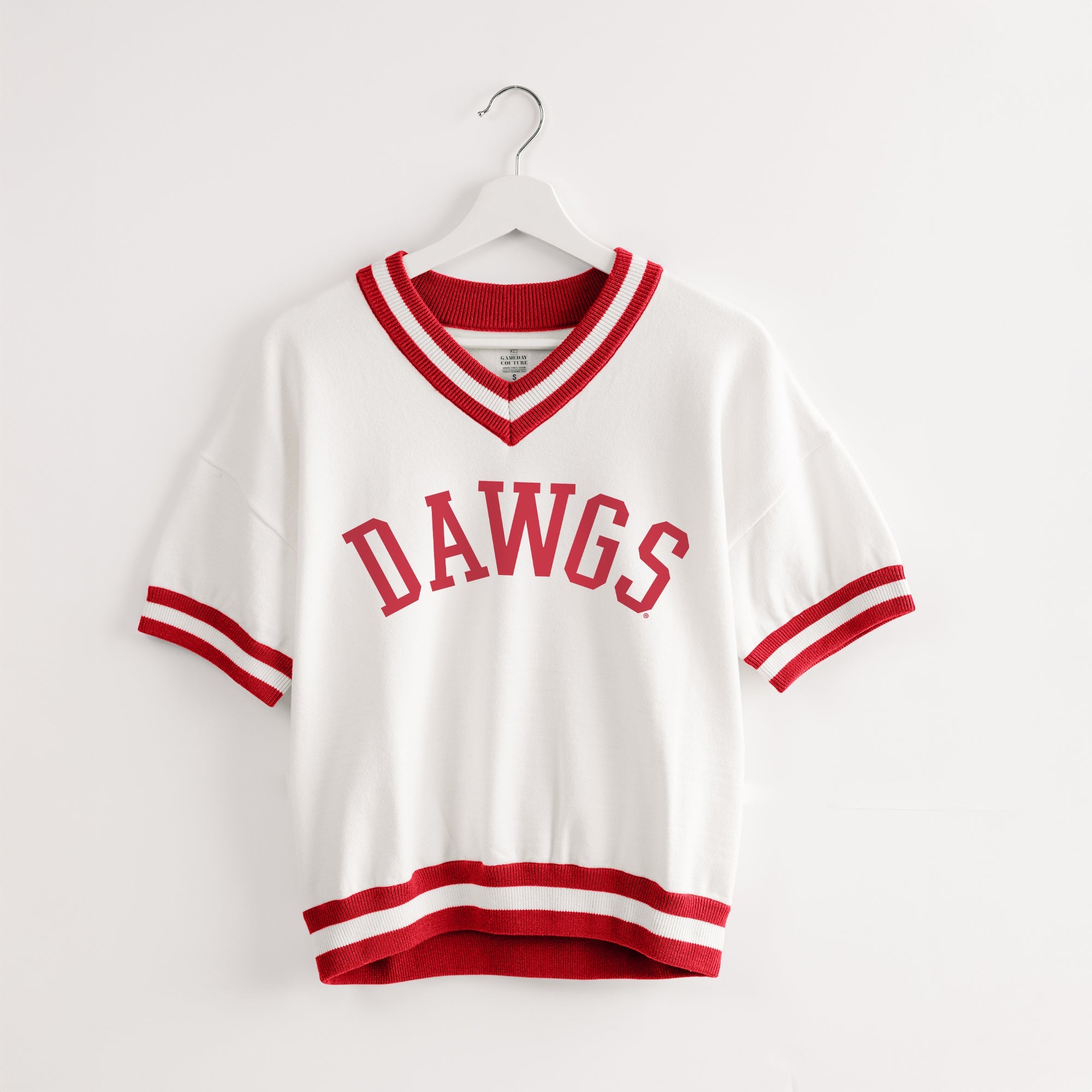 GEORGIA BULLDOGS INFINITE CHARM VARSITY V-NECK SWEATER