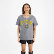APPALACHIAN STATE MOUNTAINEERS ICONIC EDGE RHINESTONE TRIM V-NECK TEE
