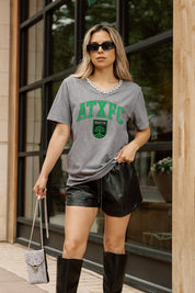 AUSTIN FC ICONIC EDGE RHINESTONE TRIM V-NECK TEE