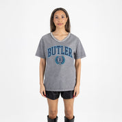 BUTLER BULLDOGS ICONIC EDGE RHINESTONE TRIM V-NECK TEE