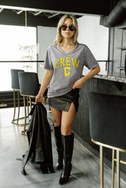 COLUMBUS CREW SC ICONIC EDGE RHINESTONE TRIM V-NECK TEE