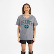 COASTAL CAROLINA CHANTICLEERS ICONIC EDGE RHINESTONE TRIM V-NECK TEE