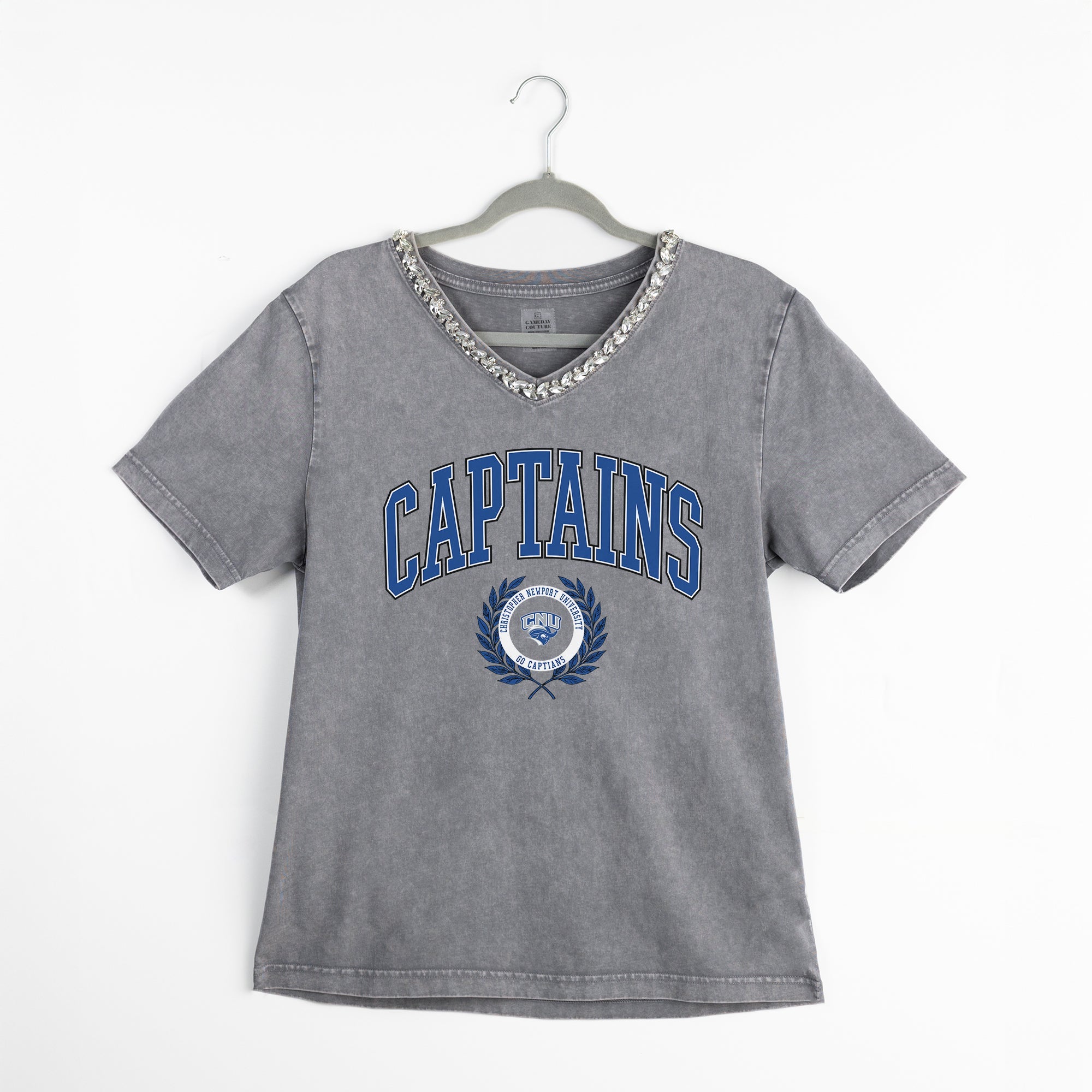 CNU CAPTAINS ICONIC EDGE RHINESTONE TRIM V-NECK TEE