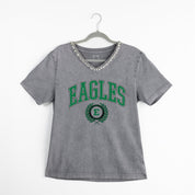 EASTERN MICHIGAN EAGLES ICONIC EDGE RHINESTONE TRIM V-NECK TEE
