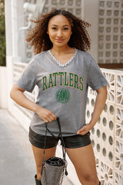 FLORIDA A&M RATTLERS ICONIC EDGE RHINESTONE TRIM V-NECK TEE