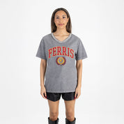 FERRIS STATE BULLDOGS ICONIC EDGE RHINESTONE TRIM V-NECK TEE