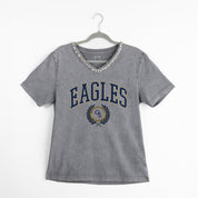GEORGIA SOUTHERN EAGLES ICONIC EDGE RHINESTONE TRIM V-NECK TEE