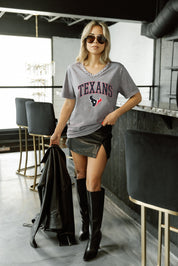HOUSTON TEXANS ICONIC EDGE RHINESTONE TRIM V-NECK TEE