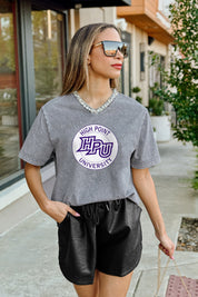 HIGH POINT PANTHERS ICONIC EDGE RHINESTONE TRIM V-NECK TEE