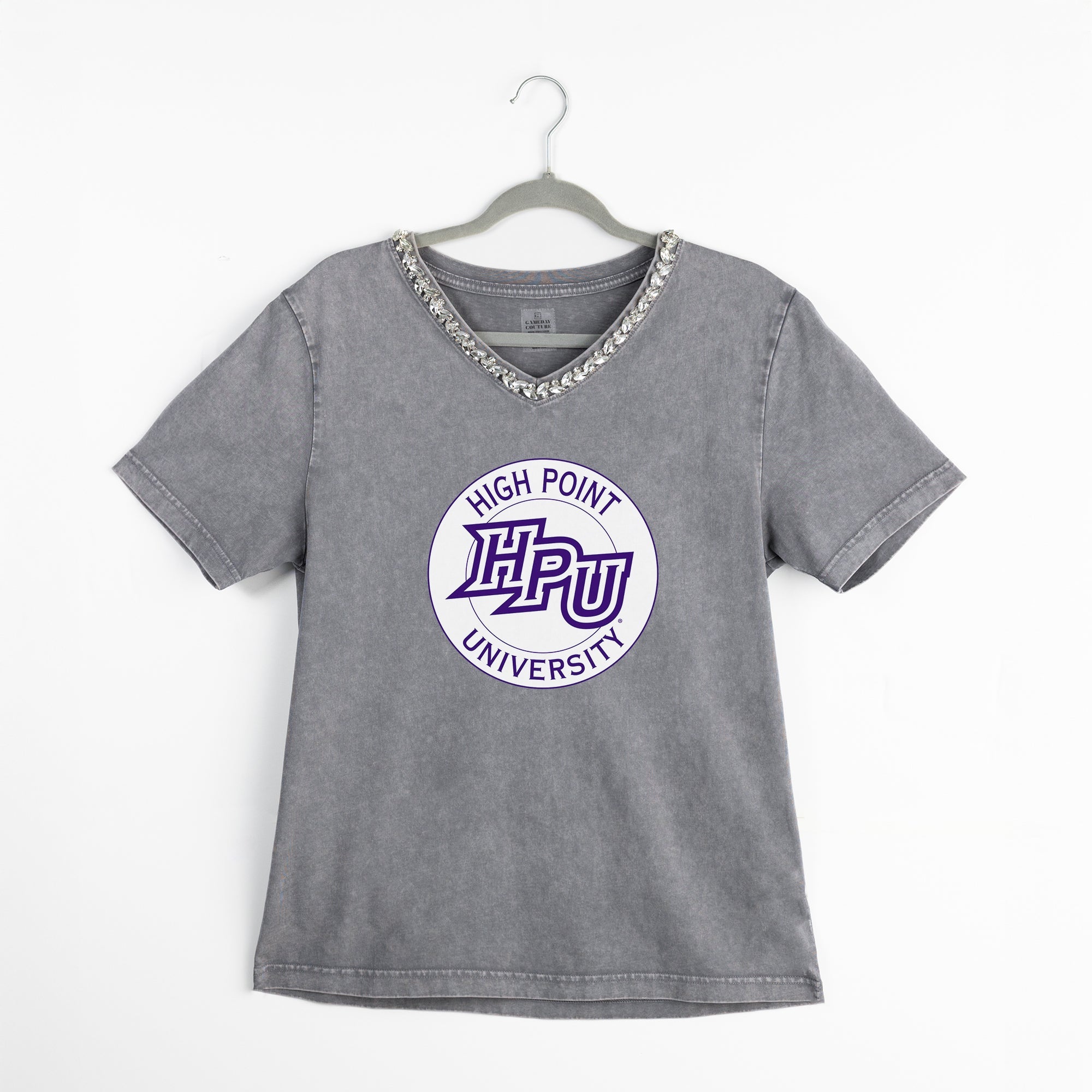 HIGH POINT PANTHERS ICONIC EDGE RHINESTONE TRIM V-NECK TEE
