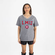 LOYOLA MARYMOUNT LIONS ICONIC EDGE RHINESTONE TRIM V-NECK TEE