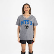 MIDDLE TENNESSEE STATE BLUE RAIDERS ICONIC EDGE RHINESTONE TRIM V-NECK TEE