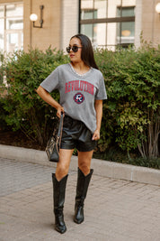 NEW ENGLAND REVOLUTION ICONIC EDGE RHINESTONE TRIM V-NECK TEE