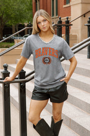 OREGON STATE BEAVERS ICONIC EDGE RHINESTONE TRIM V-NECK TEE