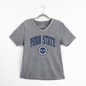 PENN STATE NITTANY LIONS ICONIC EDGE RHINESTONE TRIM V-NECK TEE
