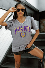PRAIRIE VIEW A&M PANTHERS ICONIC EDGE RHINESTONE TRIM V-NECK TEE