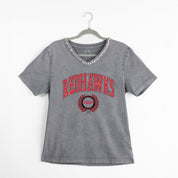 SOUTHEAST MISSOURI REDHAWKS ICONIC EDGE RHINESTONE TRIM V-NECK TEE