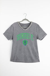SEATTLE SOUNDERS FC ICONIC EDGE RHINESTONE TRIM V-NECK TEE