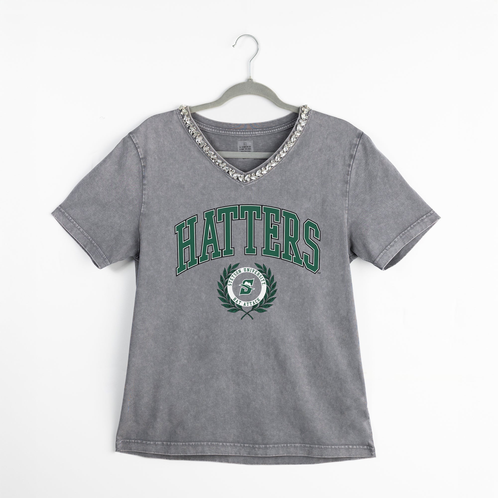 STETSON HATTERS ICONIC EDGE RHINESTONE TRIM V-NECK TEE