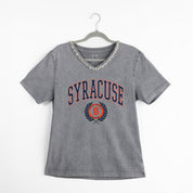 SYRACUSE ORANGE ICONIC EDGE RHINESTONE TRIM V-NECK TEE