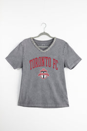 TORONTO FC ICONIC EDGE RHINESTONE TRIM V-NECK TEE