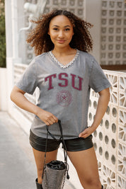 TEXAS SOUTHERN TIGERS ICONIC EDGE RHINESTONE TRIM V-NECK TEE