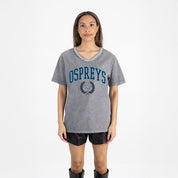 NORTH FLORIDA OSPREYS ICONIC EDGE RHINESTONE TRIM V-NECK TEE