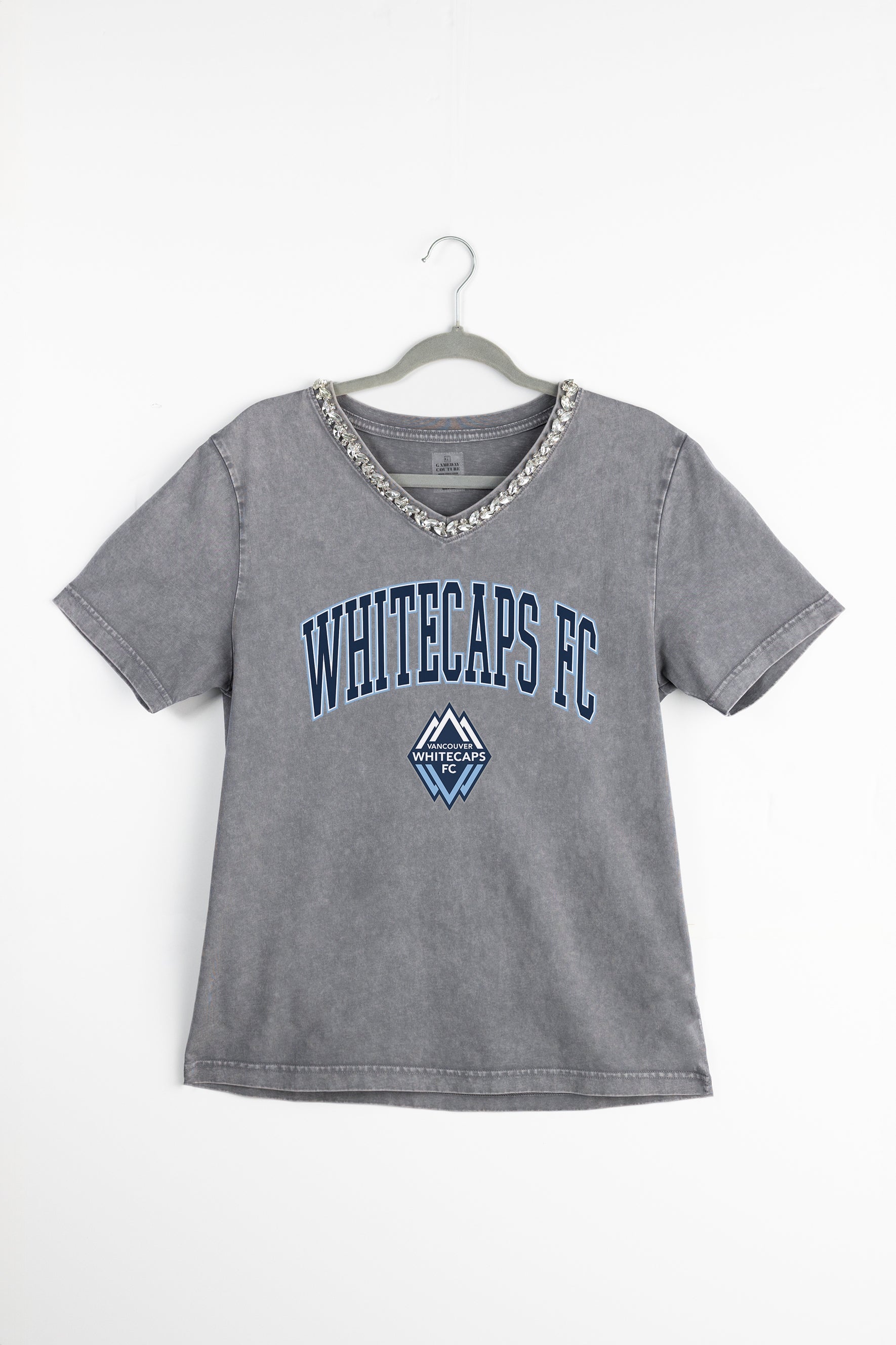 VANCOUVER WHITECAPS FC ICONIC EDGE RHINESTONE TRIM V-NECK TEE