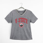 VALDOSTA STATE BLAZERS ICONIC EDGE RHINESTONE TRIM V-NECK TEE