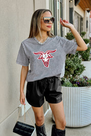 WORCESTER POLYTECHNIC INSTITUTE GOATS ICONIC EDGE RHINESTONE TRIM V-NECK TEE