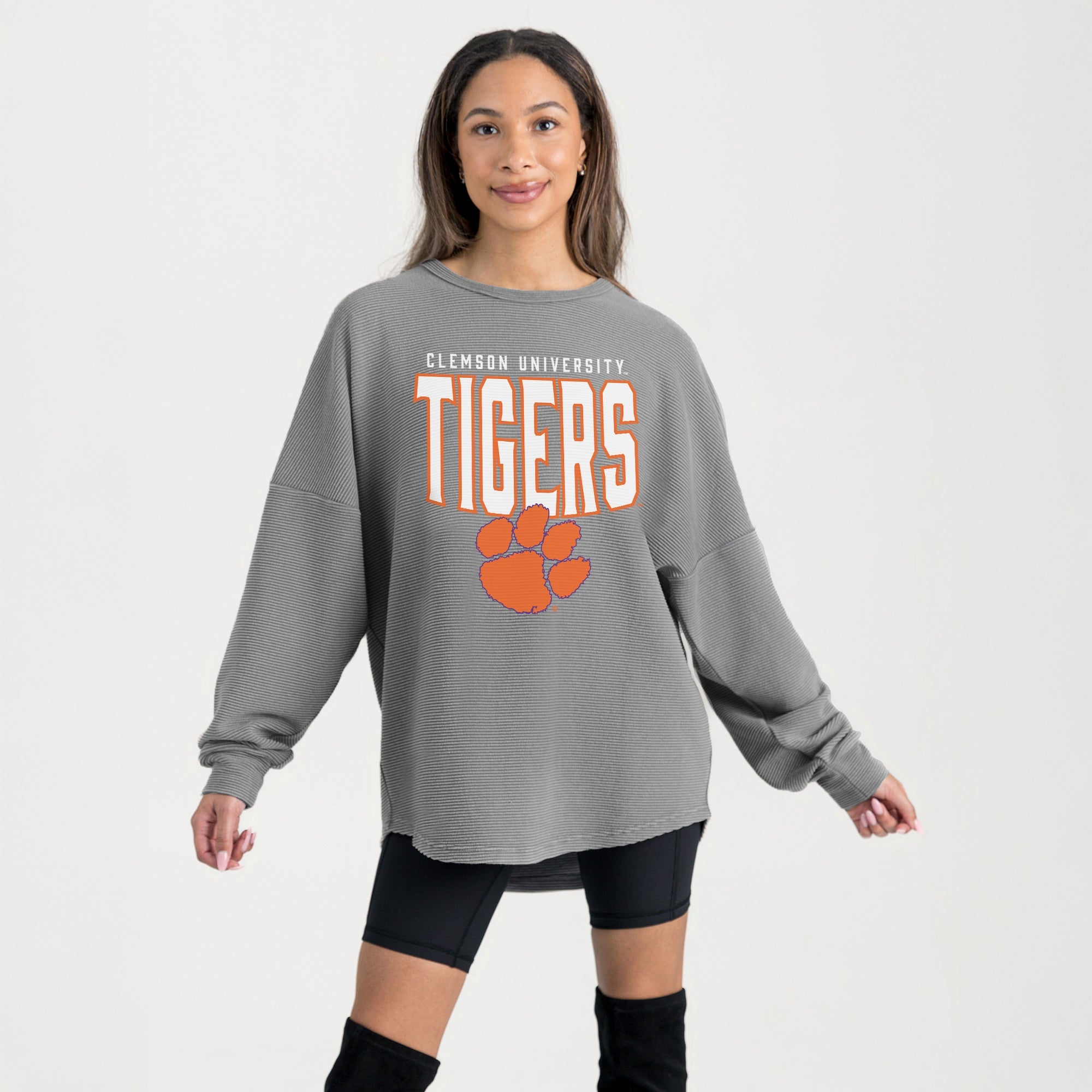 CLEMSON TIGERS PURE MOTION VINTAGE WASH CORDED PULLOVER