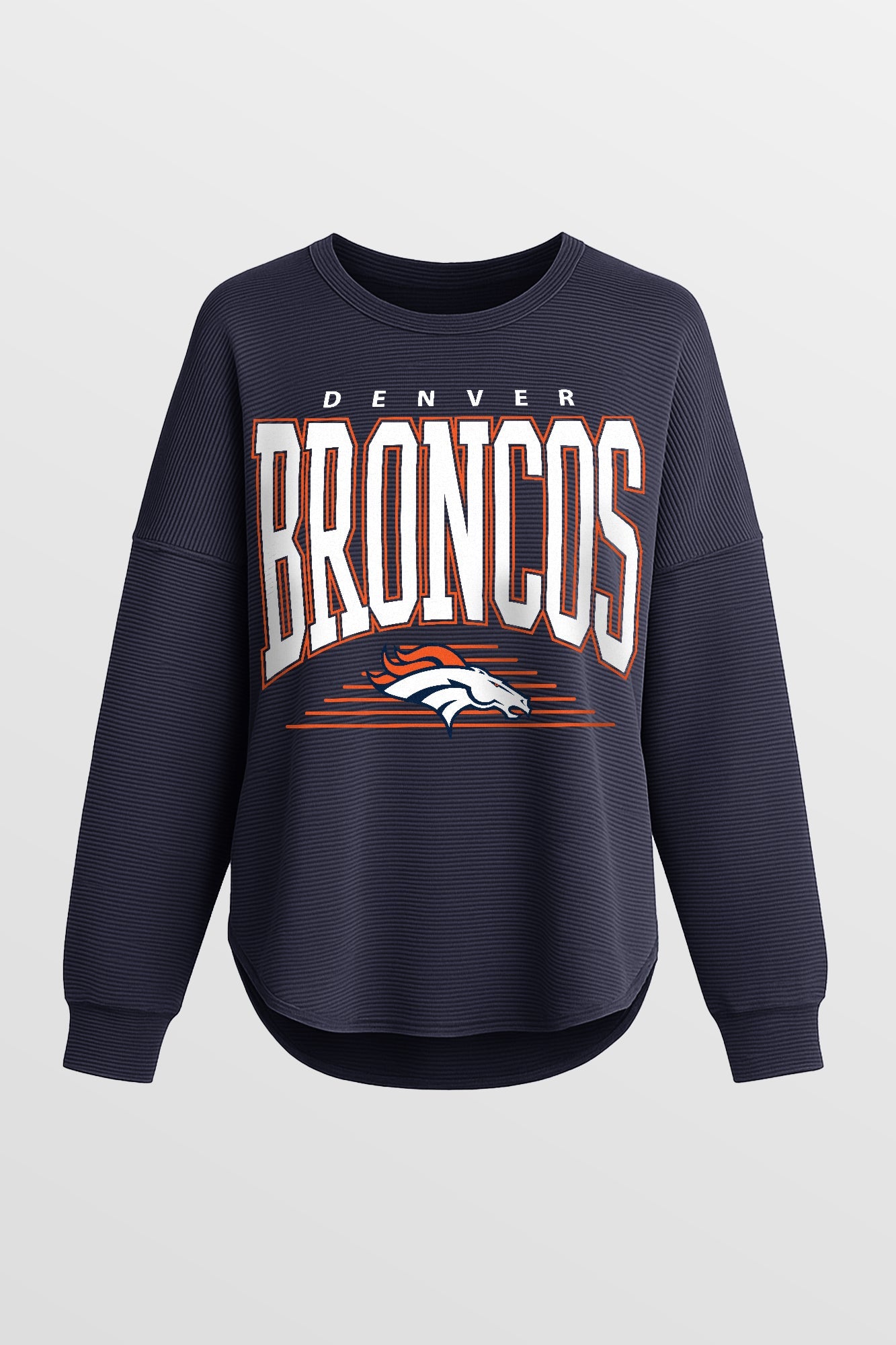 DENVER BRONCOS VICTORY GLOW VINTAGE WASH CORDED PULLOVER BY RANDI MAHOMES