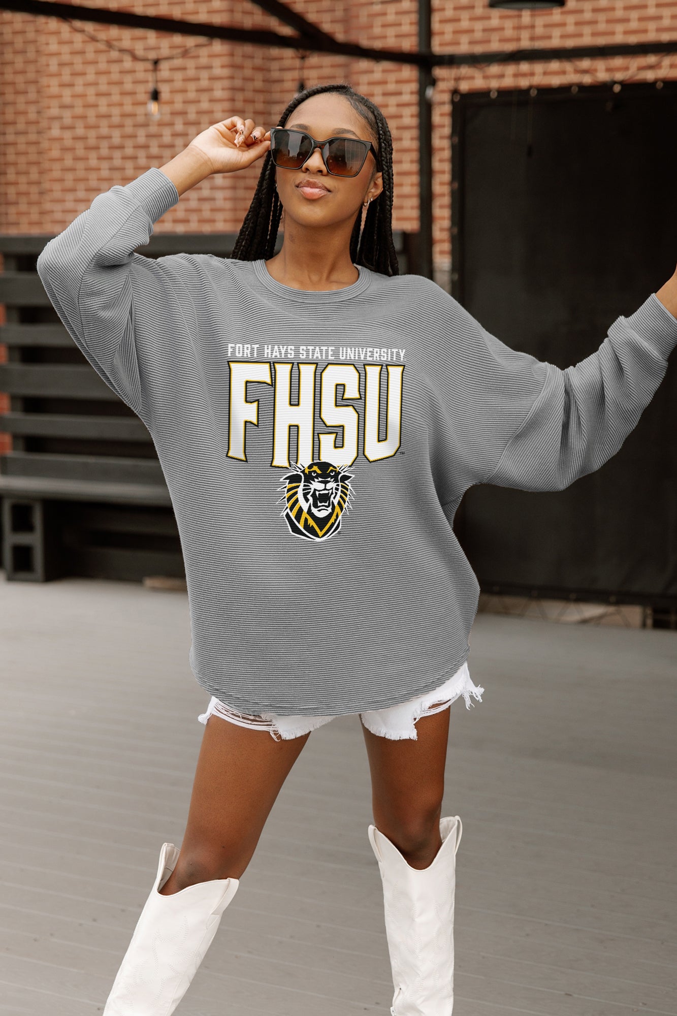 FORT HAYS STATE TIGERS PURE MOTION VINTAGE WASH CORDED PULLOVER ...