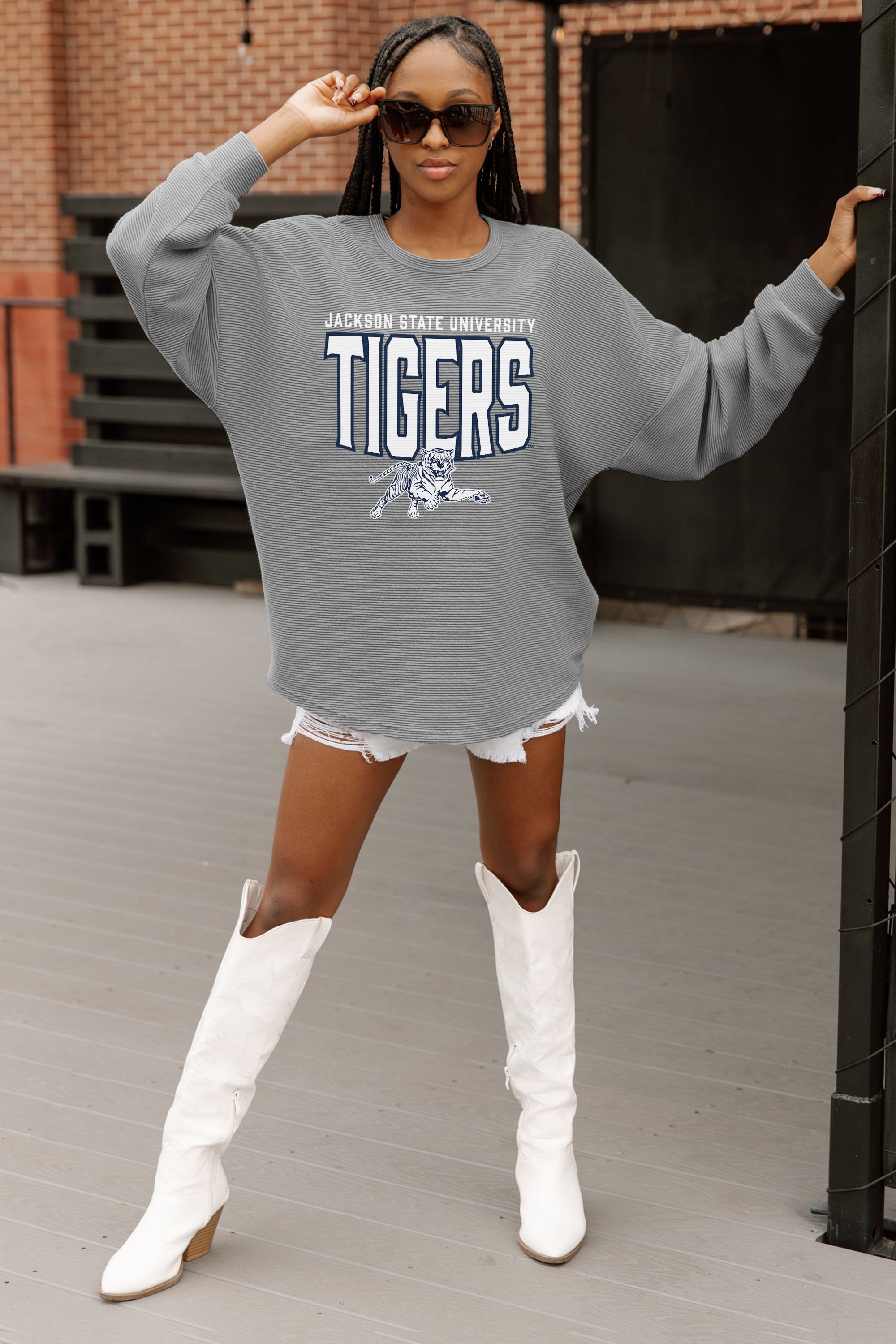 JACKSON STATE TIGERS PURE MOTION VINTAGE WASH CORDED PULLOVER