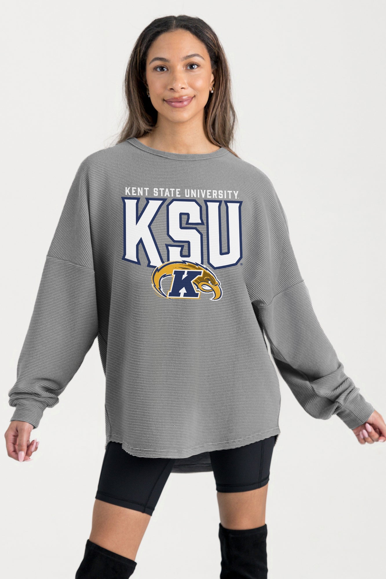 KENT STATE GOLDEN FLASHES PURE MOTION VINTAGE WASH CORDED PULLOVER