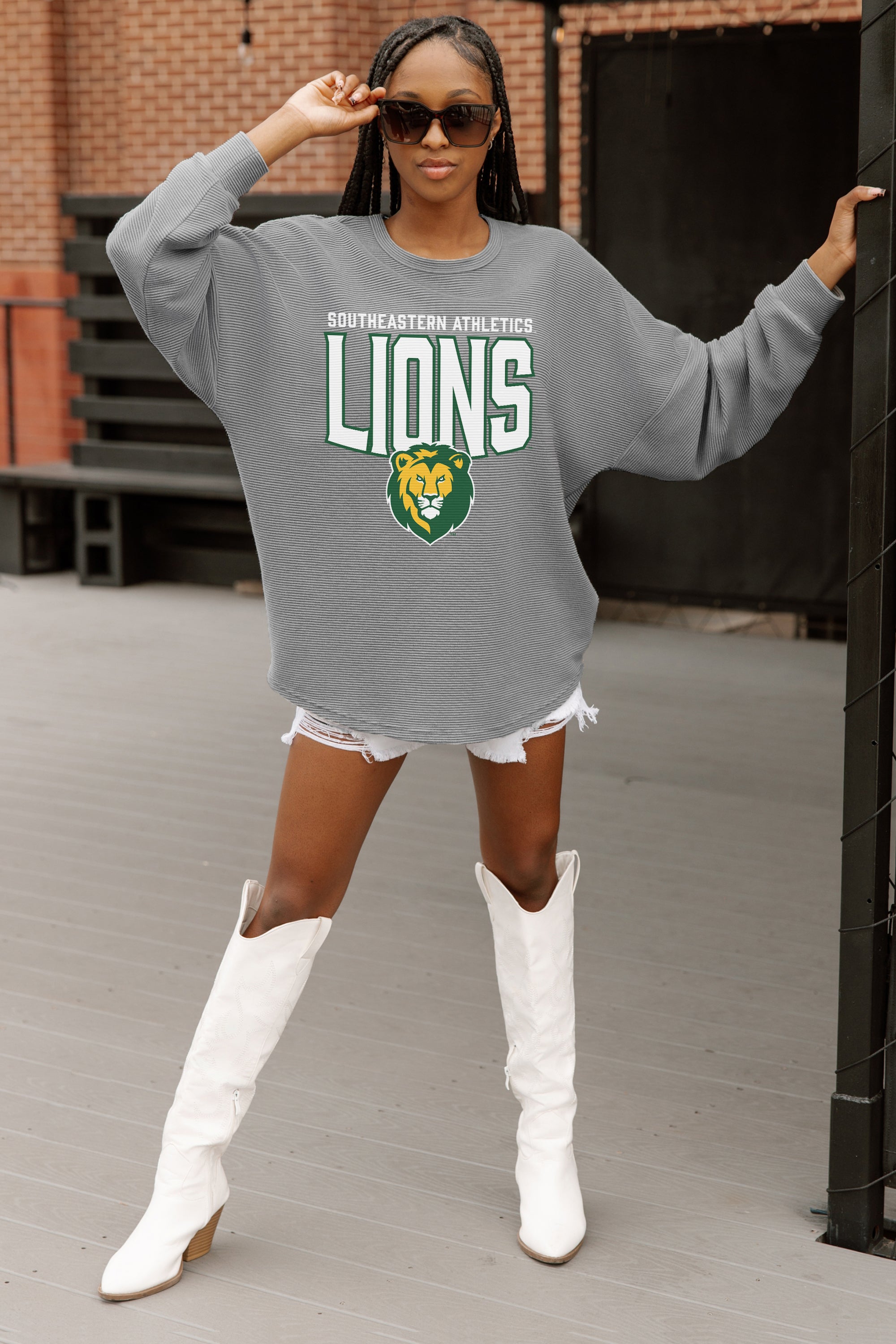 SOUTHEASTERN LOUISIANA LIONS PURE MOTION VINTAGE WASH CORDED PULLOVER